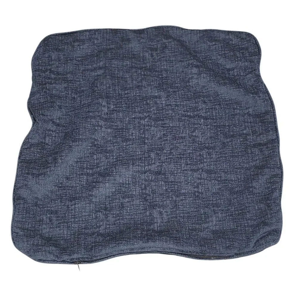 Dark Blue Textured Throw Pillow Cover